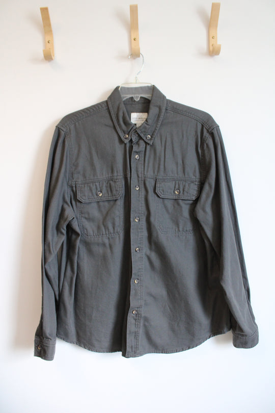 Lucky Brand Gray Cotton Button Down Shirt | XL