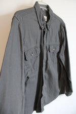 Lucky Brand Gray Cotton Button Down Shirt | XL