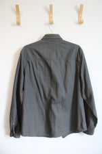 Lucky Brand Gray Cotton Button Down Shirt | XL