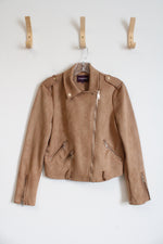 Vigoss Tan Faux Suede Moto Jacket | S