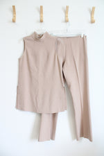 Trina Turk Tan Two-Piece Jaya Tunic Mock Neck Top & Pant Set | 2