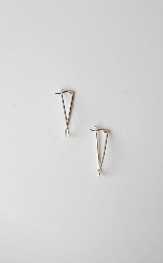 Sterling Silver Kidney Shaped Oblong Hoop Earrings