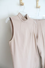 Trina Turk Tan Two-Piece Jaya Tunic Mock Neck Top & Pant Set | 2