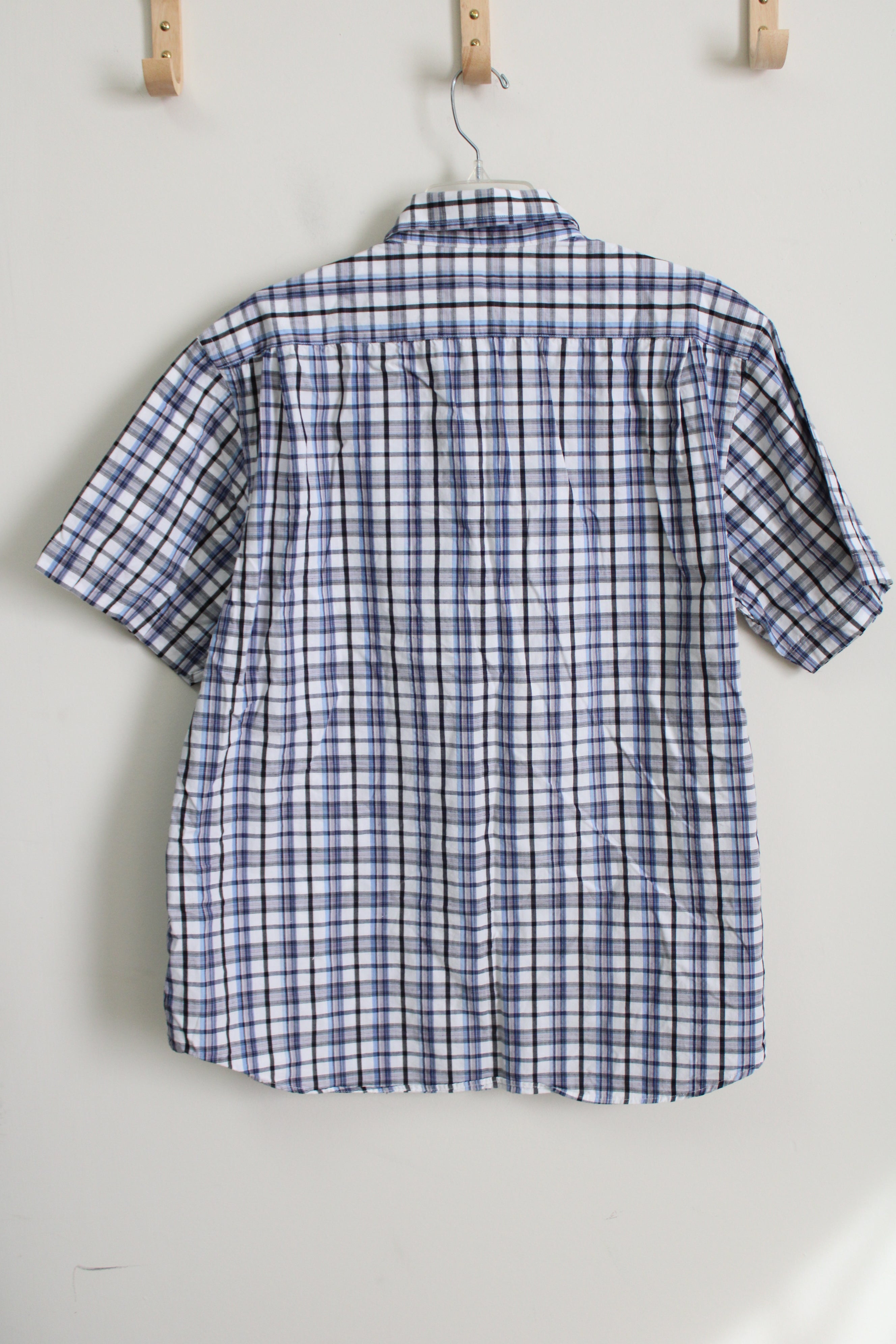 Akashi Collection Blue Black Plaid Button Down Shirt | XL