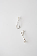Sterling Silver Kidney Shaped Oblong Hoop Earrings