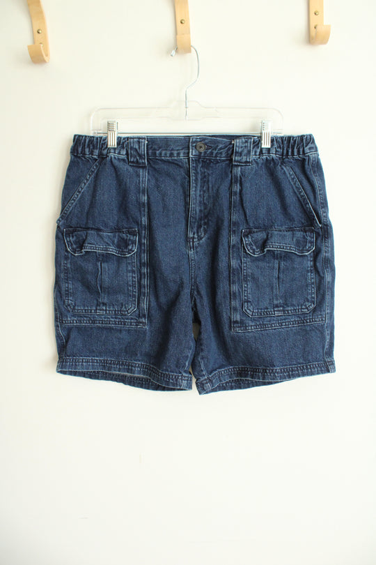 Croft & Barrow Elastic Waist Denim Cargo Shorts | 36