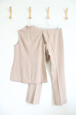 Trina Turk Tan Two-Piece Jaya Tunic Mock Neck Top & Pant Set | 2