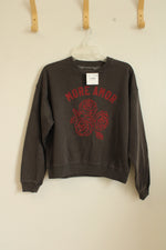 NEW American Eagle Gray & Red More Amor Crew Sweatshirt | XS