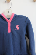 NEW Carhartt Blue & Pink Fleece Lined Hooded Pullover | 2T