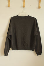 NEW American Eagle Gray & Red More Amor Crew Sweatshirt | XS