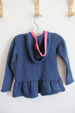 NEW Carhartt Blue & Pink Fleece Lined Hooded Pullover | 2T