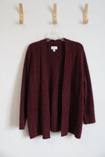NEW Croft & Barrow Maroon Cable Knit Cardigan | XL Petite