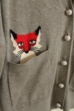 NEW Kate Spade Gray Fox Button Down Cardigan | XS
