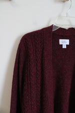 NEW Croft & Barrow Maroon Cable Knit Cardigan | XL Petite
