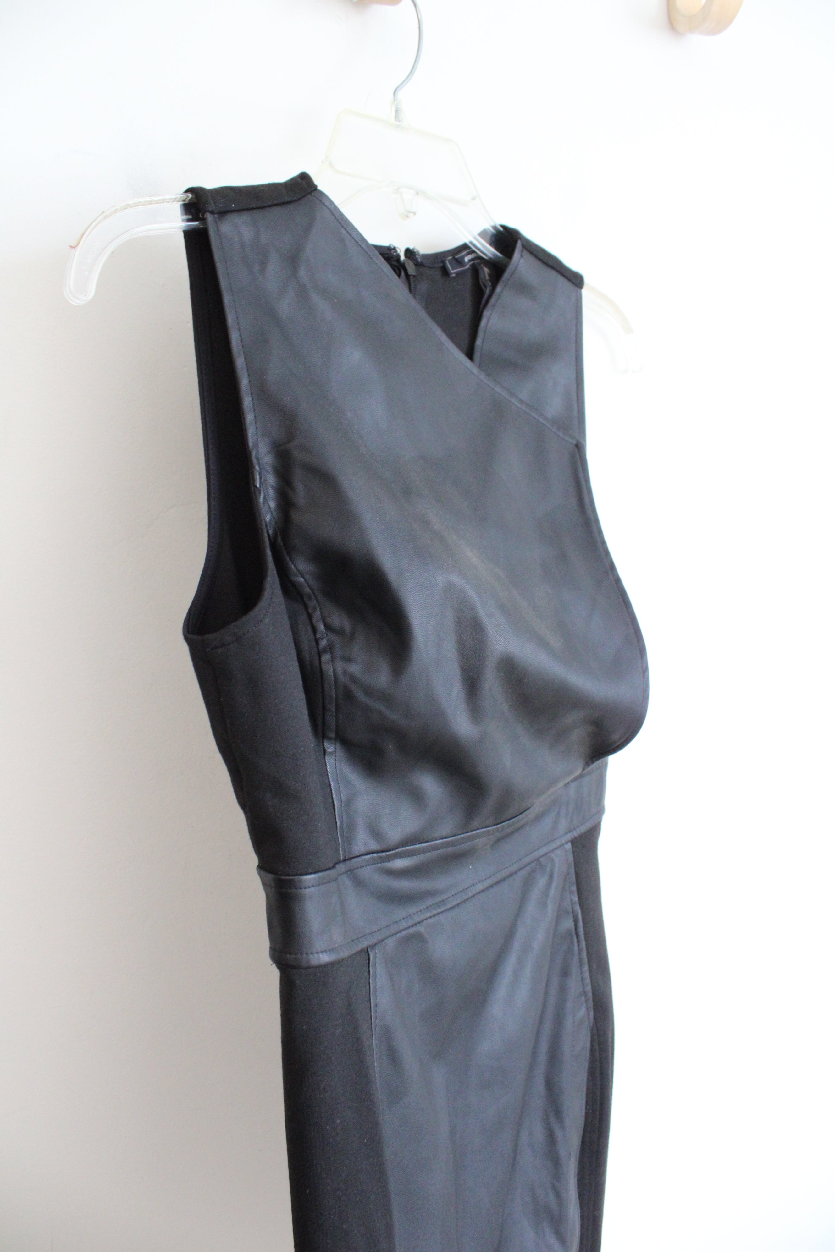 NEW BCBG Maxazria Black Combo Faux Leather Dress | 6 Jubilee Thrift NEW BCBG Maxazria Black Combo Faux Leather Dress | 6 Jubilee Thrift