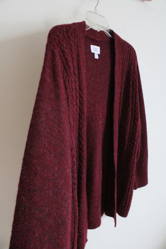 NEW Croft & Barrow Maroon Cable Knit Cardigan | XL Petite