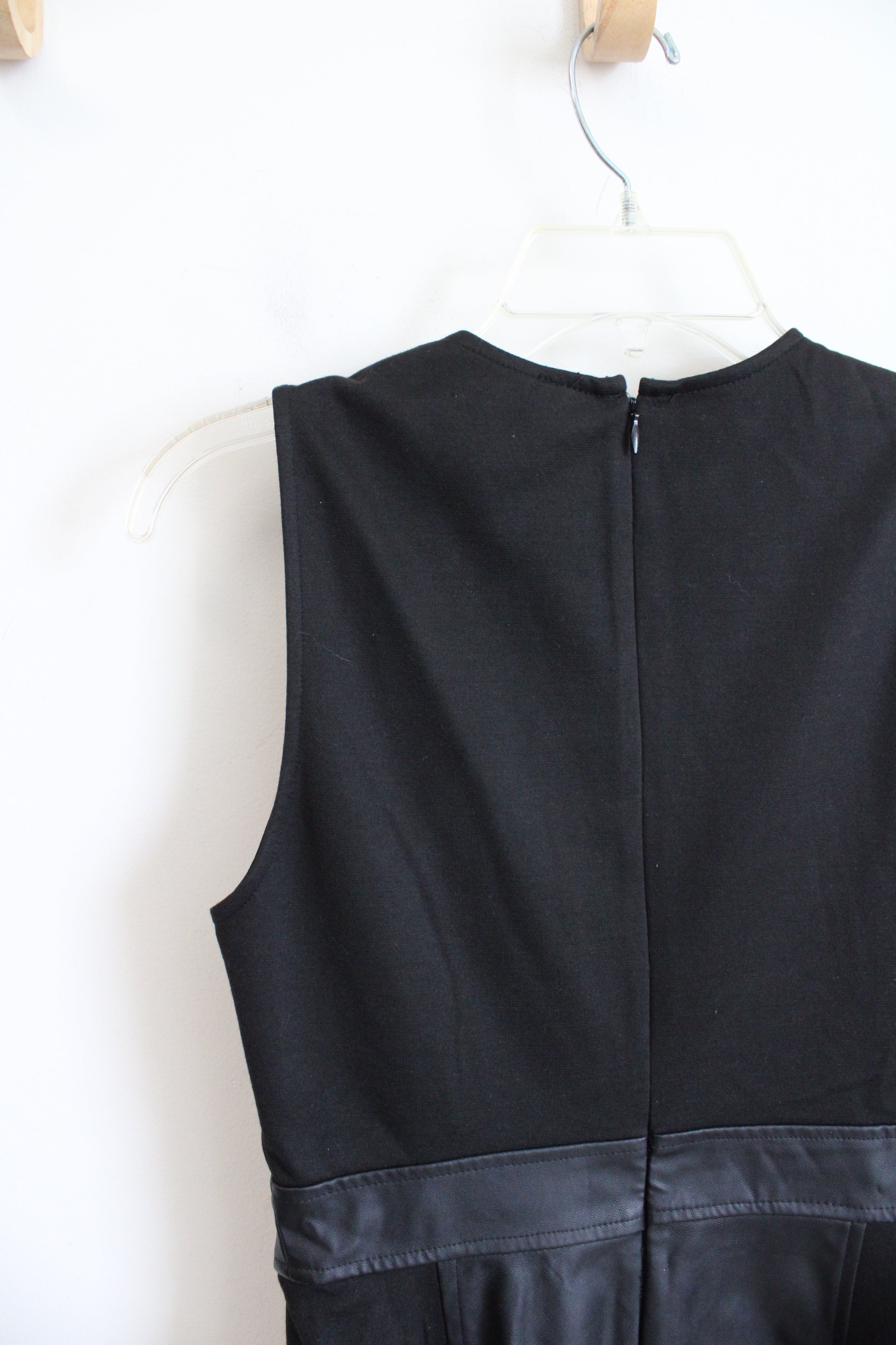 NEW BCBG Maxazria Black Combo Faux Leather Dress | 6 Jubilee Thrift NEW BCBG Maxazria Black Combo Faux Leather Dress | 6 Jubilee Thrift