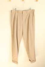 G.H. Bass Co Light Tan Pleated Cuffed Dress Pants | 34x32