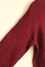 NEW Cyrus Knits Burgundy Turtleneck Diamond Sweater | S