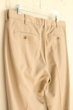 G.H. Bass Co Light Tan Pleated Cuffed Dress Pants | 34x32