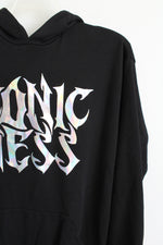 Cider Iconic Mess Black Graphic Oversized Hoodie | XS