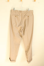 G.H. Bass Co Light Tan Pleated Cuffed Dress Pants | 34x32