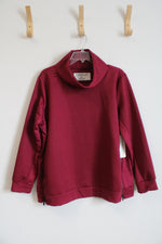 NEW The Sweatshirt Project Maroon Ribbed Cowl Neck Sweatshirt | XL
