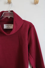 NEW The Sweatshirt Project Maroon Ribbed Cowl Neck Sweatshirt | XL
