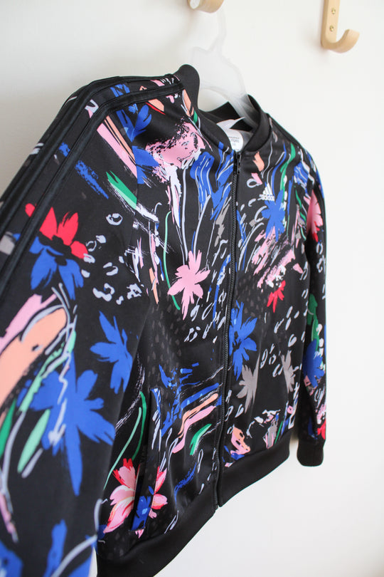 Adidas Multi-Colored Black Track Jacket | Youth XL (16)