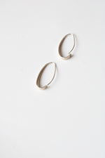 Sterling Silver Oblong Oval Hoop Earrings