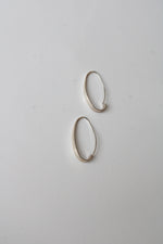 Sterling Silver Oblong Oval Hoop Earrings