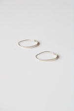Sterling Silver Oblong Oval Hoop Earrings