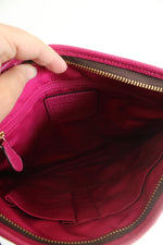 Coach Signature Brown & Pink Trimmed File Crossbody Bag