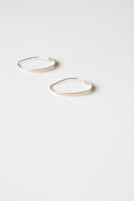 Sterling Silver Oblong Oval Hoop Earrings