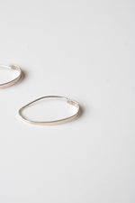 Sterling Silver Oblong Oval Hoop Earrings