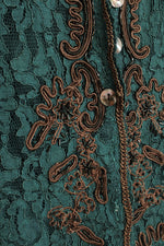 Coldwater Creek Dark Teal and Brown Lace Blazer | XS