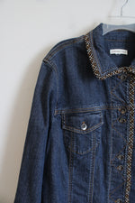 Coldwater Creek Brown Fringe Trim Denim Jacket | 2XL/3XL