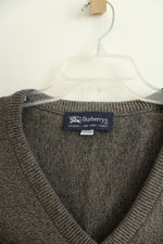 Burberrys V-neck Gray Flecked Tan Sweater | XL