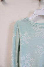NEW Cat & Jack Soft Mint Green Snowflake Pajama Top | Youth 10