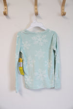 NEW Cat & Jack Soft Mint Green Snowflake Pajama Top | Youth 10