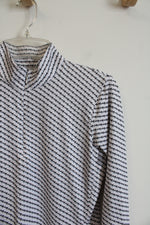 EP New York White & Black 1/4 Zip Lightweight Athletic Jacket | S