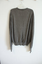Burberrys V-neck Gray Flecked Tan Sweater | XL