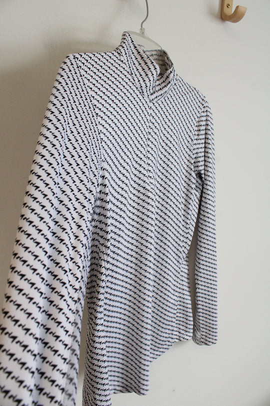 EP New York White & Black 1/4 Zip Lightweight Athletic Jacket | S