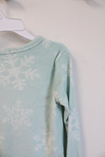 NEW Cat & Jack Soft Mint Green Snowflake Pajama Top | Youth 10