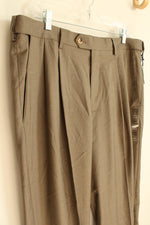 NEW Croft & Barrow Tan Olive Pleated Dress Pants | 38x34