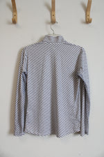 EP New York White & Black 1/4 Zip Lightweight Athletic Jacket | S