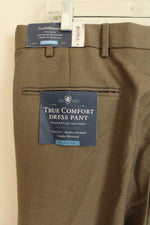 NEW Croft & Barrow Tan Olive Pleated Dress Pants | 38x34