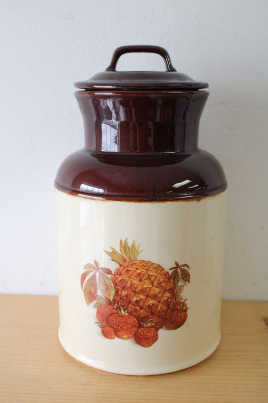 McCoy 254 USA Ceramic Fruit Print Cannister | 12.5"