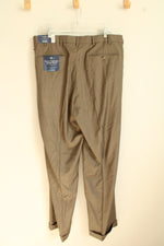 NEW Croft & Barrow Tan Olive Pleated Dress Pants | 38x34