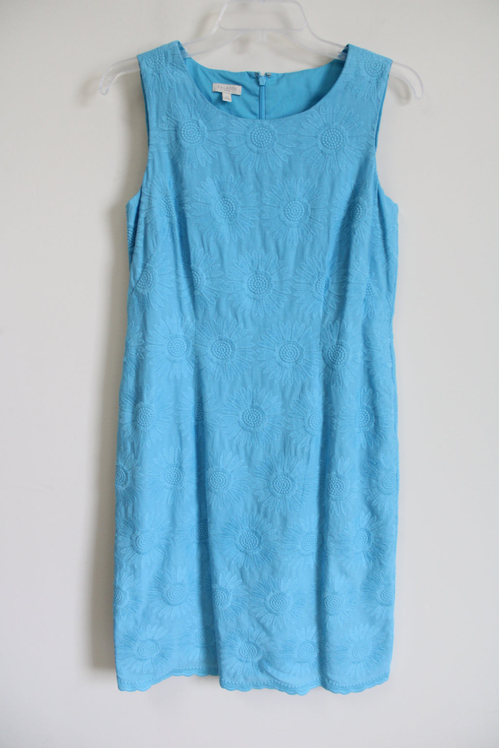 Talbots Blue Embroidered Floral Dress | 8 Petite